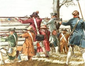 Militia of Georgia with no uniforms using regulated arms during U.S. Revolutionary War